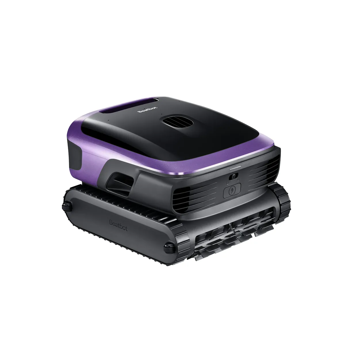 Beatbot Sora 70 from the control end, showing a slide switch above a charging port door marked with a lightning bolt