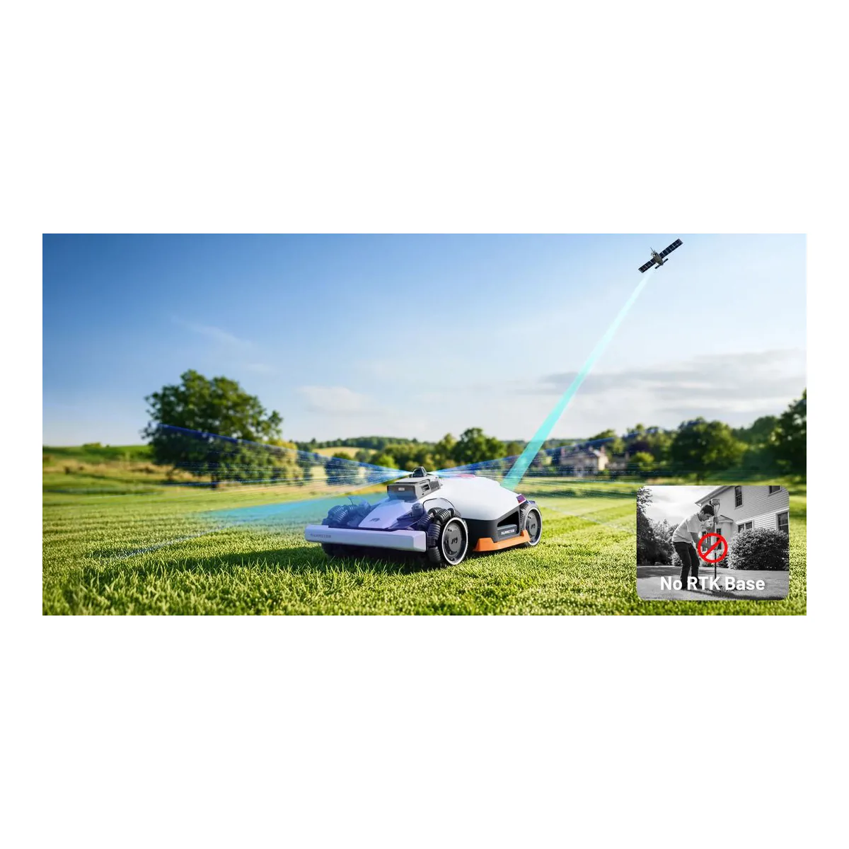 Mammotion LUBA 3 AWD 1500H robot lawn mower, the LiDAR-only rung with no RTK reference station