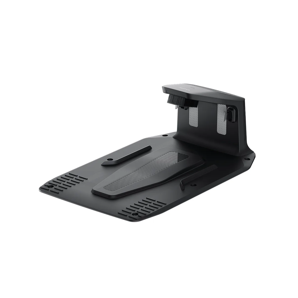 MOVA LiDAX Ultra 2000 AWD charging dock with a cleaning brush built into the entry ramp
