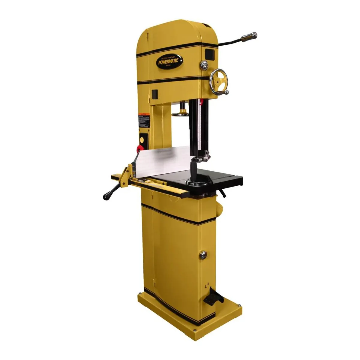 Powermatic PM1500 15-inch woodworking bandsaw on a closed steel cabinet stand