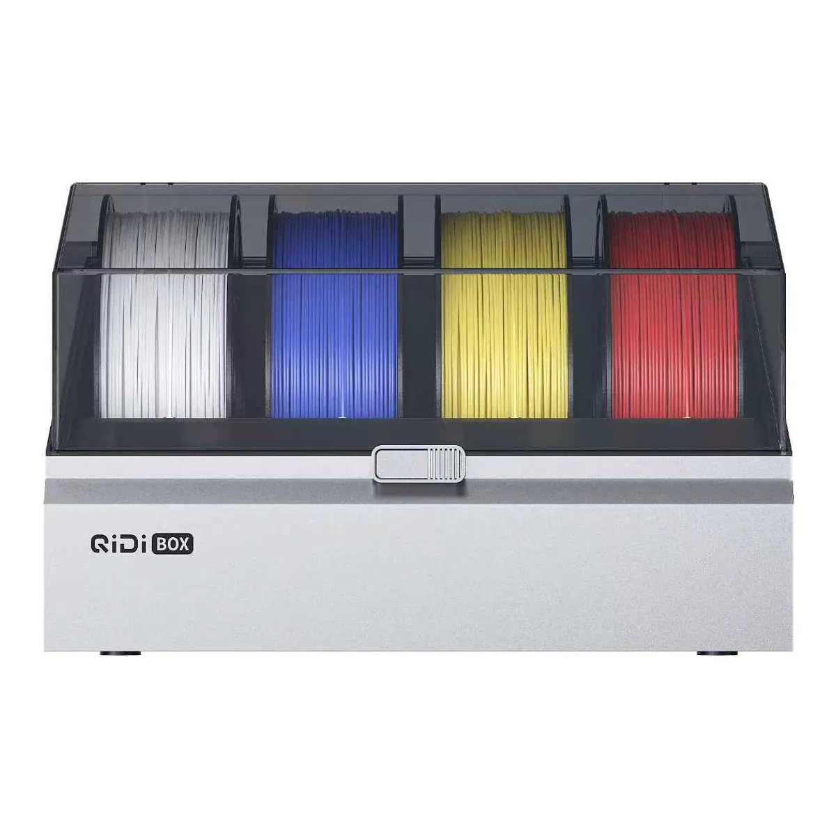 QIDI Box multicolor filament unit holding four spools under a clear lid