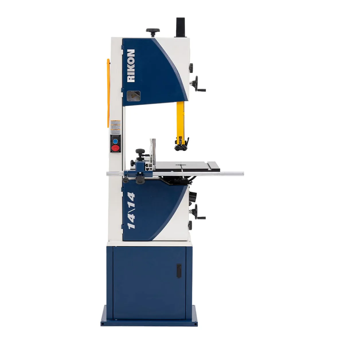 RIKON 10-1414 14 inch Deluxe bandsaw with cast iron trunnion and enclosed steel cabinet base