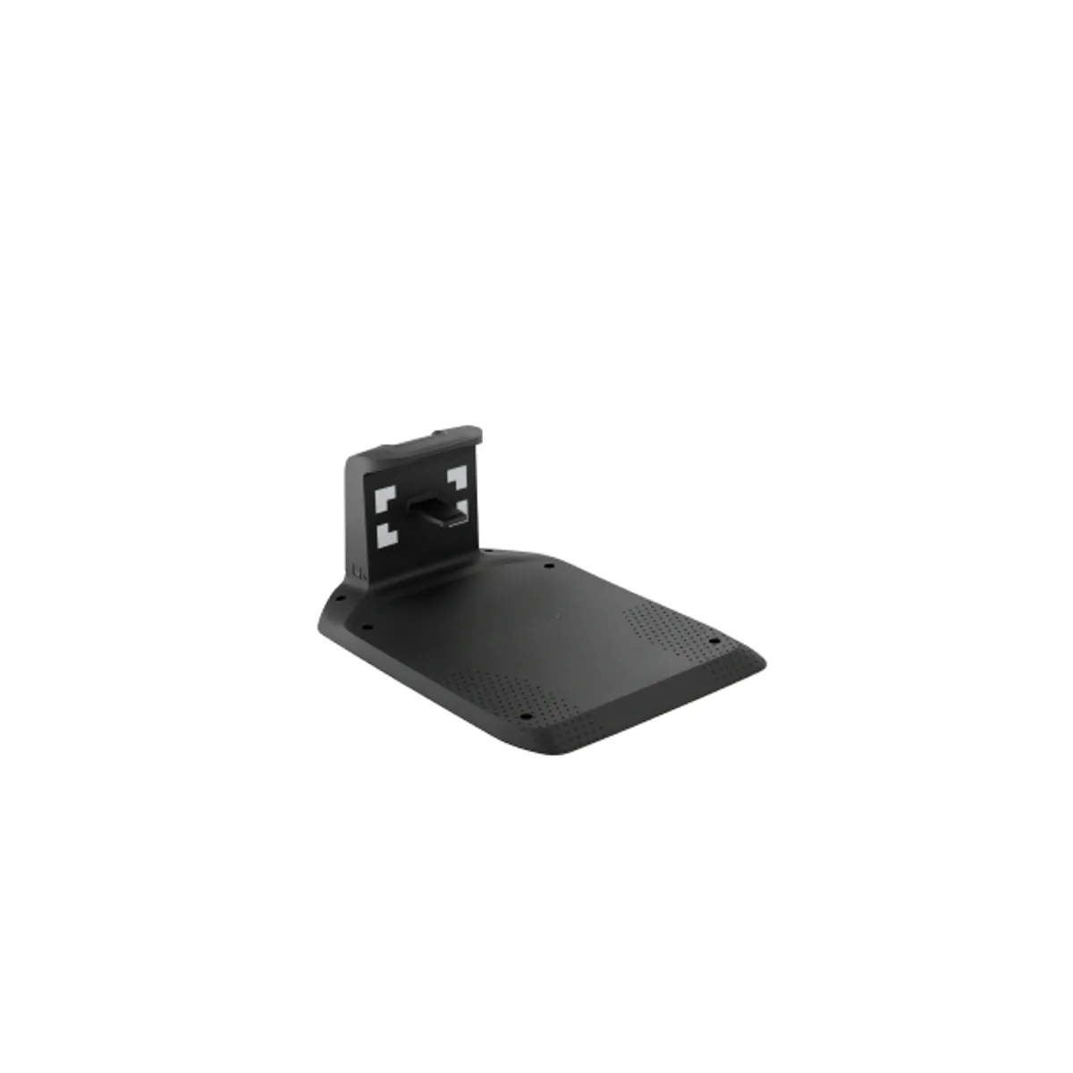 roborock RockMow X120H LiDAR charging station, a flat base plate with an upright charging contact post