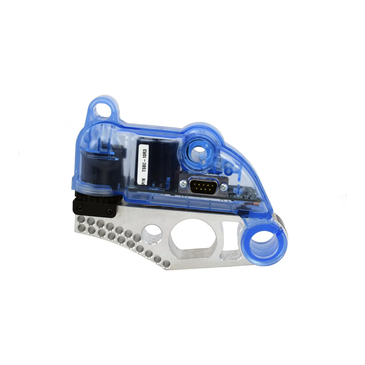 SawStop PCS175 brake cartridge TSBC-10R3, showing the aluminum brake pawl and the connector that seats it in the arbor block
