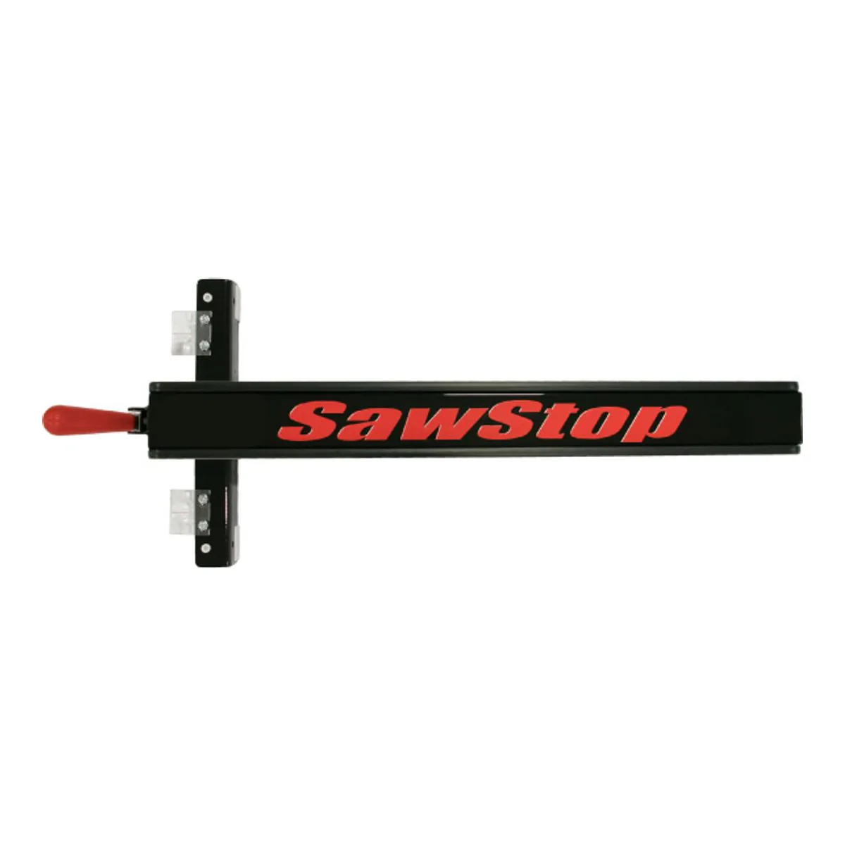 SawStop PCS175 T-Glide fence assembly with its cam lock handle and both glide brackets