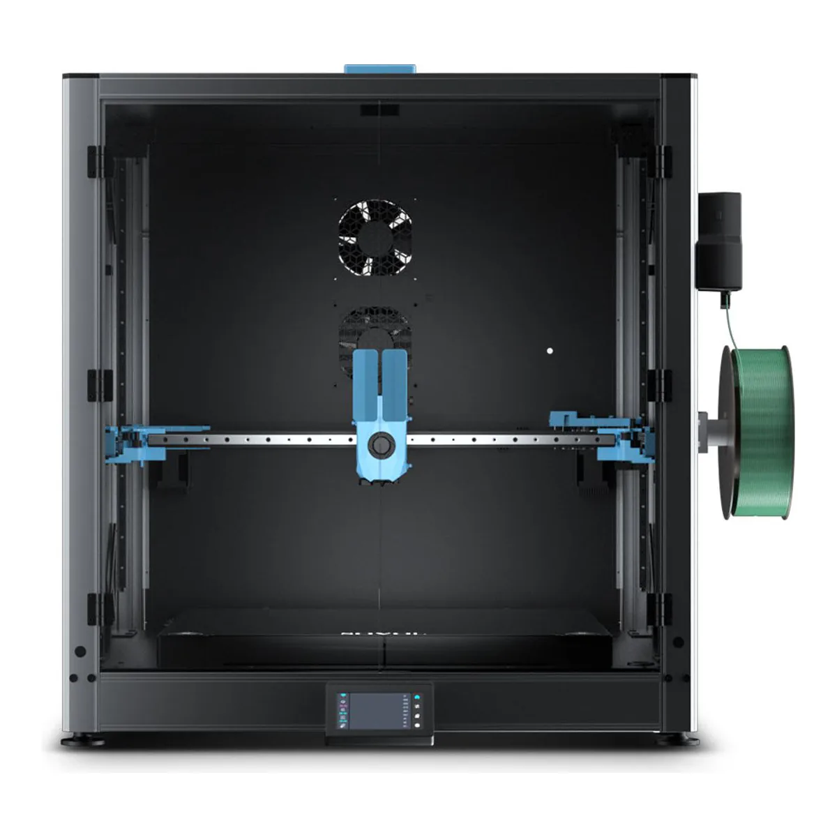 Sovol SV08 Max with the optional enclosure kit fitted, black metal panels, glass doors and two rear fans