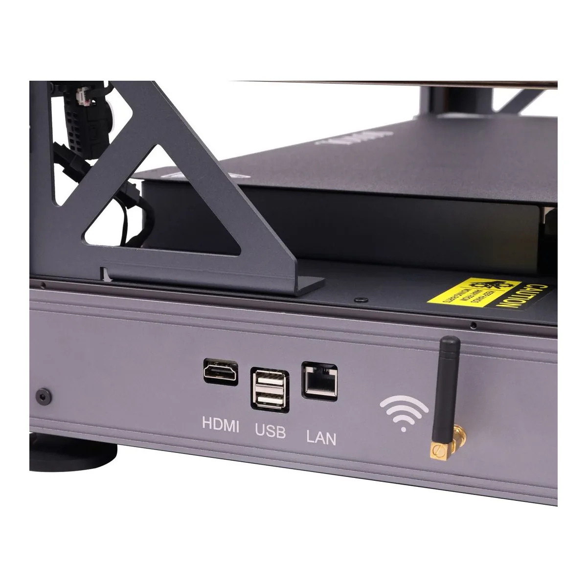Sovol SV08 Max base panel with one HDMI port, two stacked USB ports, a LAN port and the Wi-Fi antenna