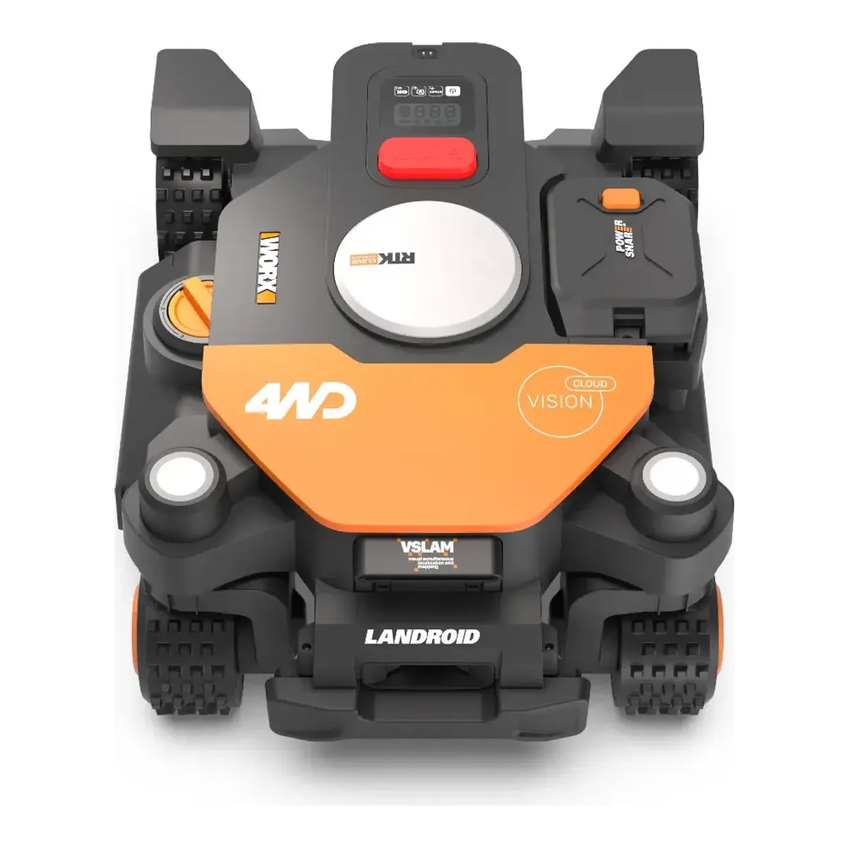 WORX Landroid Vision Cloud 4WD WR342 robot lawn mower, wire-free with RTK Cloud navigation and no antenna to install
