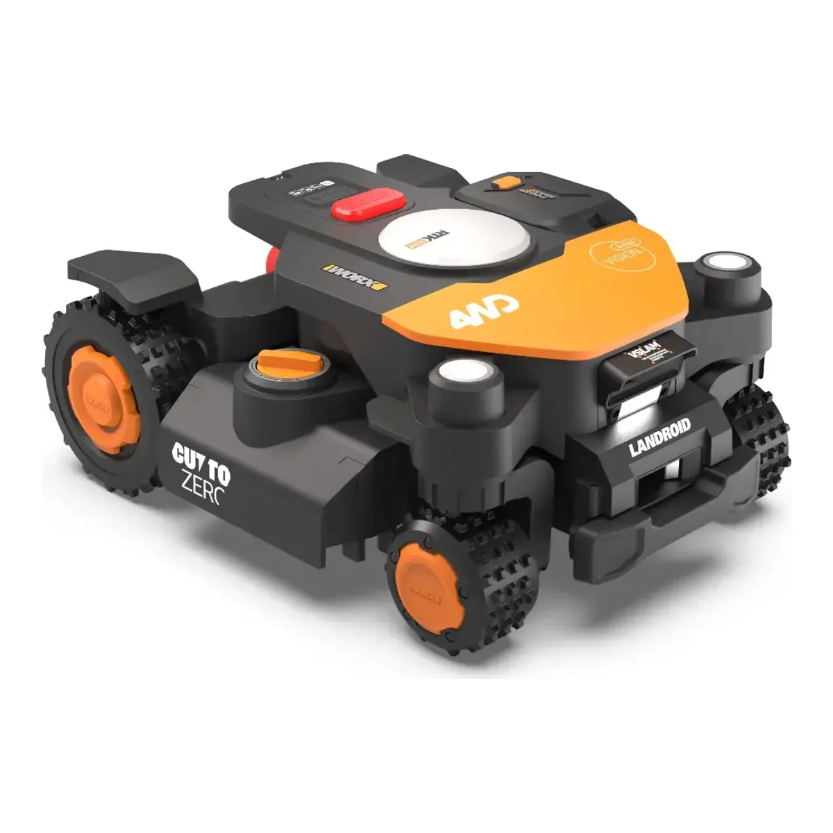 WORX Landroid Vision Cloud 4WD robot mower, the chassis shared across the WR341, WR342, WR344 and WR346